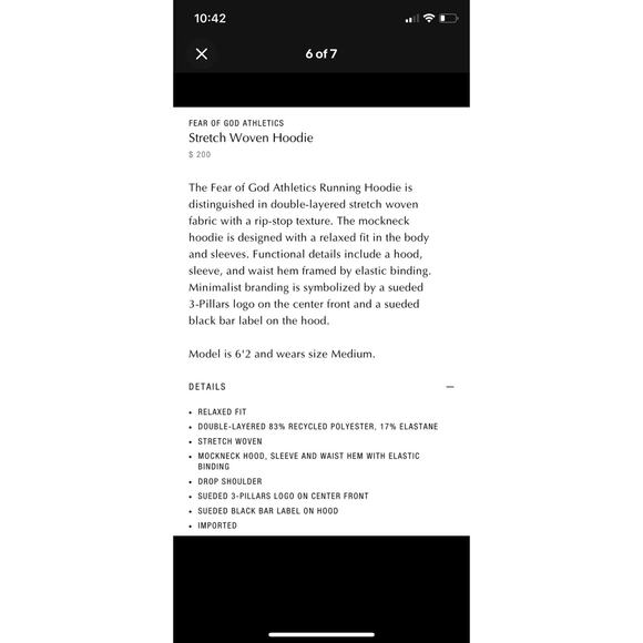 Fear of God Essentials x Adidas Stretch Running Hoodie - Picture 3 of 8